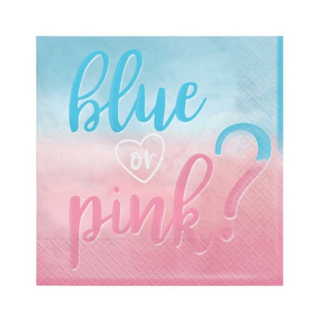 Colorful Big Reveal lunch napkins pack of 16, perfect for celebrations and parties.