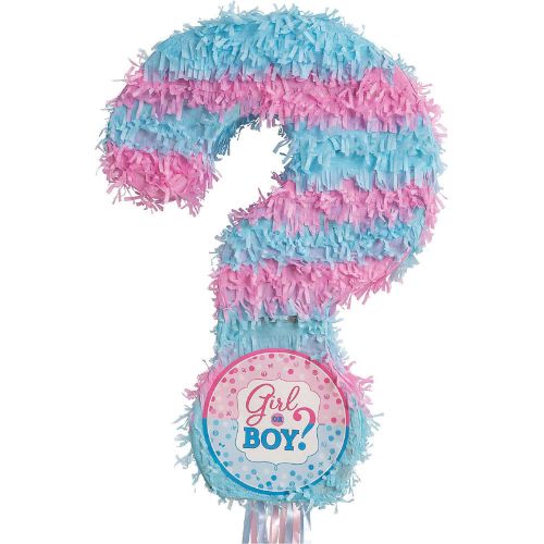 Vibrant gender reveal pinata, 37.47cm x 7.62cm x 54.61cm, perfect for celebrations filled with candy and surprises.