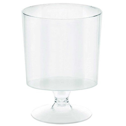 Elegant clear plastic mini catering pedestal cups, 5 oz, perfect for desserts and appetizers, pack of 10.