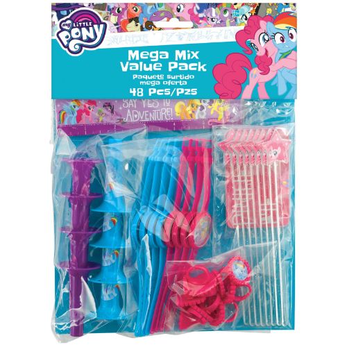 Colorful My Little Pony-themed loot bag fillers, perfect for birthday parties with 48 items to ignite friendship and fun.
