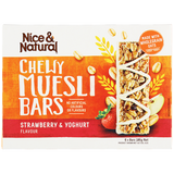 Nice & Natural Strawberry & Yoghurt Flavour Chewy Muesli Bars 6 x 30g