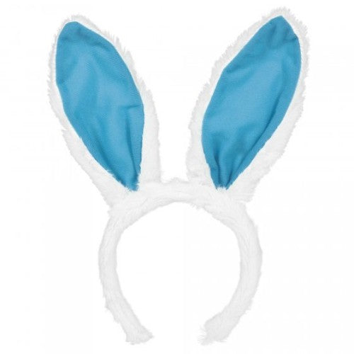 Delightful Easter Bunny fabric with charming blue and white ears, perfect for crafts and spring-themed projects.