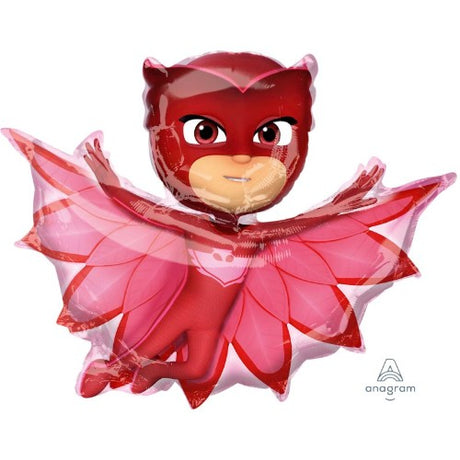 Supershape Pj Masks Owlette balloon featuring vibrant colors and a fun character design from the popular kids' show.