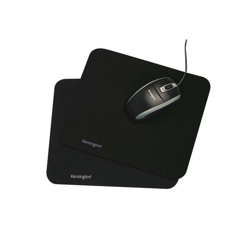 Kensington Mouse Pad Black with a smooth surface, ideal for precise navigation, measuring 260mm x 222mm x 6mm.