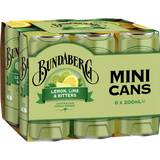 Bundaberg Lemon Lime & Bitters Mini Cans 6 x 200ml