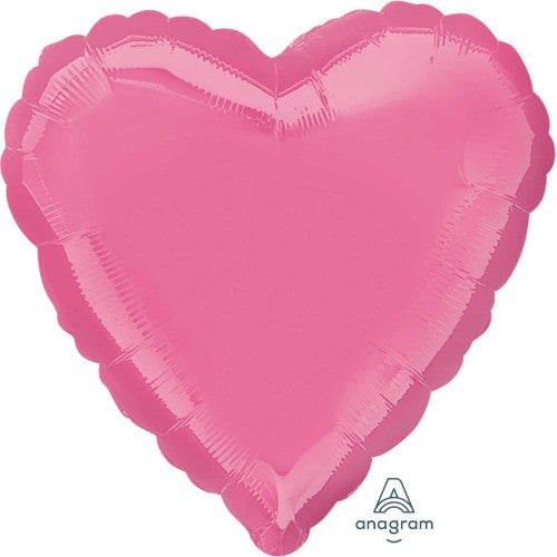 45cm heart-shaped foil balloon in vibrant rose design, perfect for romantic celebrations and special occasions.