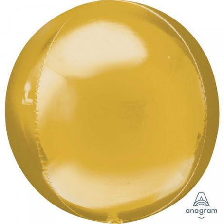 Orbz Balloon Jumbo XL Gold, a 53cm self-sealing foil balloon, perfect for elegant celebrations and vibrant decor.