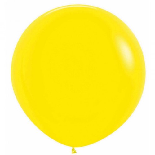 Pack of 3 vibrant 60cm yellow latex balloons perfect for parties and celebrations, made from durable, high-quality latex.