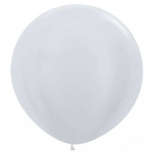 Pack of 3 elegant 60cm satin pearl latex balloons, perfect for enhancing celebrations with a glossy finish.