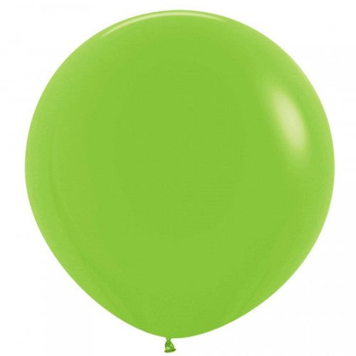 Pack of 3 Sempertex 60cm lime green latex balloons, perfect for vibrant party decorations and eco-friendly celebrations.
