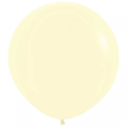 Pack of 3 Sempertex 60cm pastel matte yellow balloons, perfect for adding cheer to any celebration.