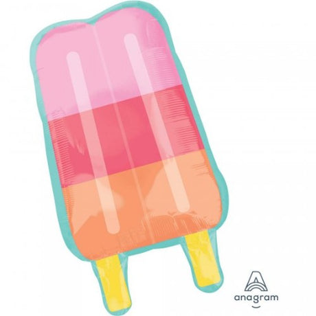 Supershape XL Just Chillin' Popsicle foil balloon, 45cm x 76cm, vibrant summer-themed party decoration.