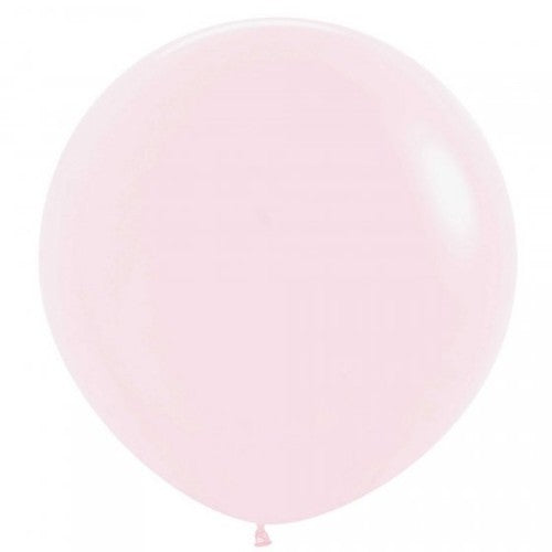 Pack of 3 Sempertex 60cm pastel matte pink latex balloons, perfect for elegant party decorations and celebrations.