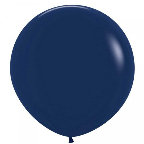 Pack of 3 Sempertex 60cm fashion navy blue latex balloons, perfect for stylish party decor and versatile celebrations.