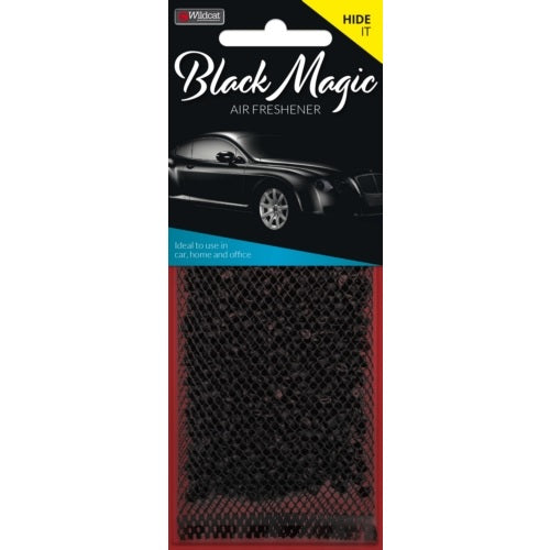 Discreet black air freshener with Drakkar Noir scent, perfect for under seats in cars, boats, or offices.