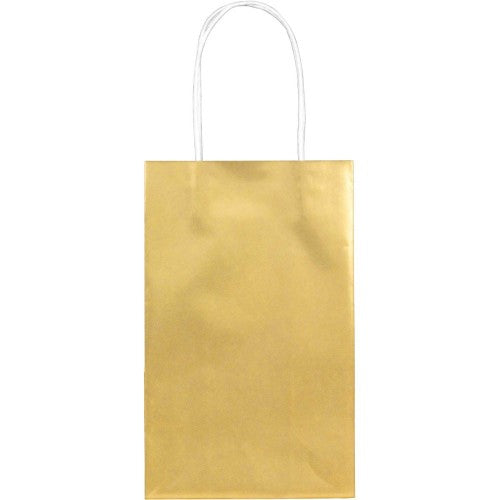 Elegant mini paper gold bag with handle, perfect for luxury gift-giving occasions like birthdays and weddings.