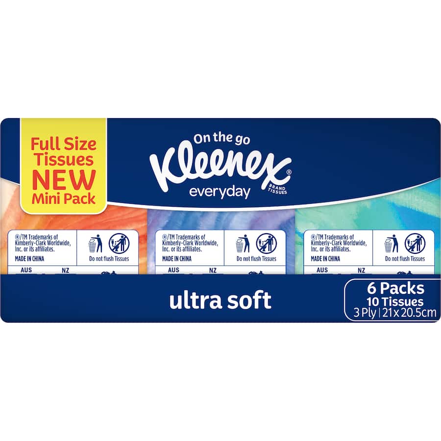 Kleenex Ultra Soft Tissues Pocket Pack 60's 6pack