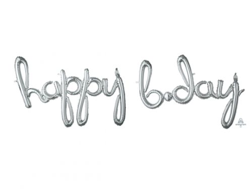 Ci: Script Phrase Happy Bday Silver