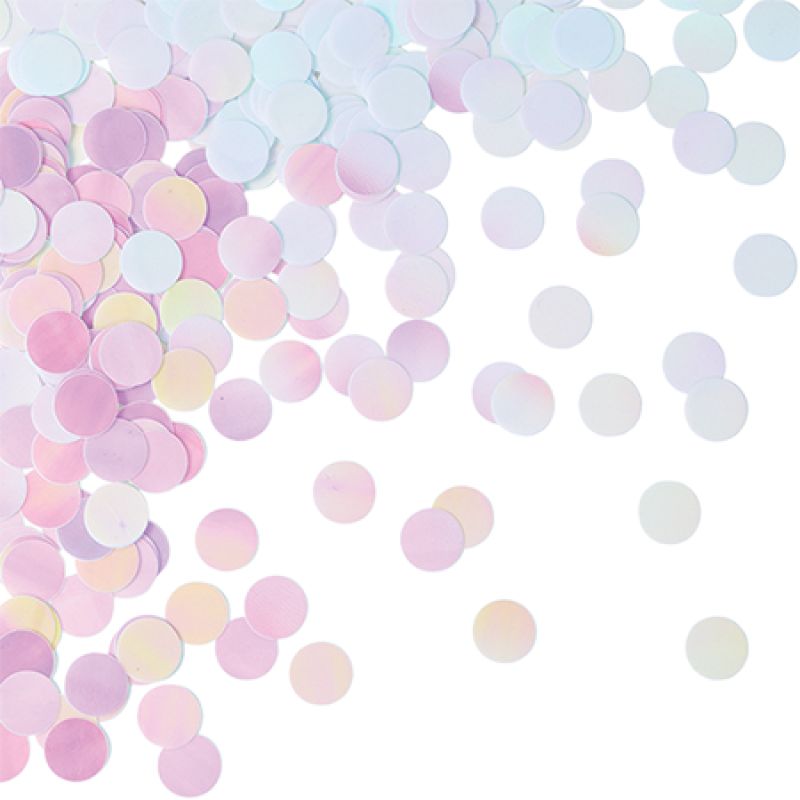 Vibrant iridescent foil confetti circles, perfect for celebrations, crafts, and adding sparkle to any event.