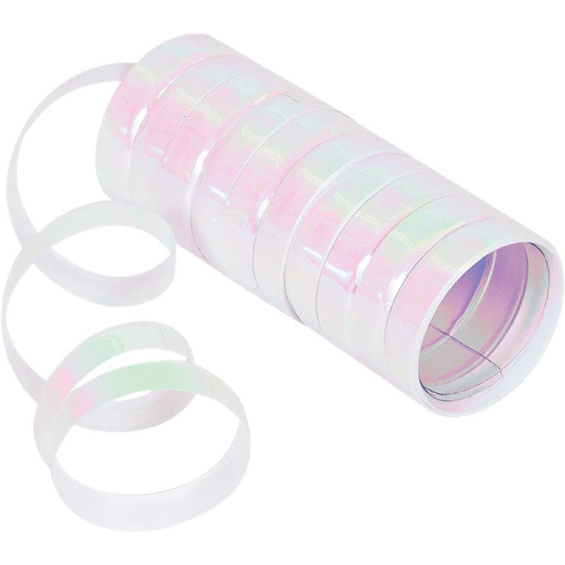 Iridescent foil serpentine streamer ribbon, 1.98m long, perfect for adding elegance to parties and crafts.