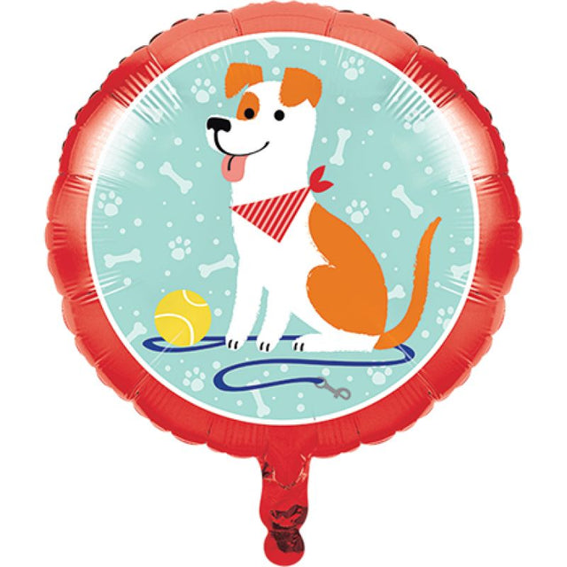 Vibrant 45cm Dog Party Foil Balloon, perfect for pet celebrations and birthdays with charming dog designs.