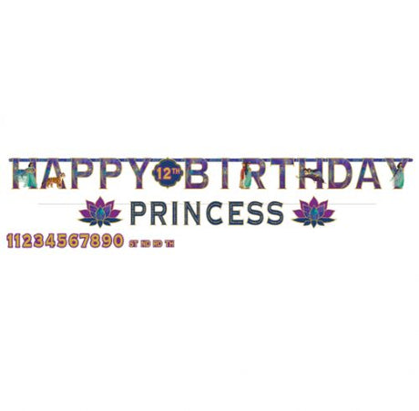 Vibrant jumbo birthday banner allowing age customization, ideal for all ages and celebrations.