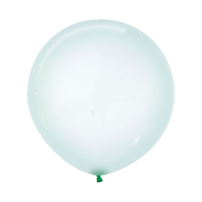 Pack of 3 60cm Crystal Pastel Green balloons, perfect for elegant celebrations like weddings and birthdays.