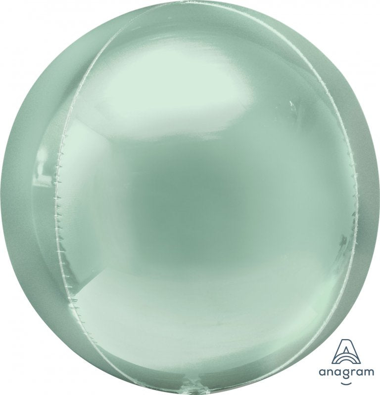 Orbz XL Mint Green Balloon, 38cm x 40cm, self-sealing foil; elegant 3D shape perfect for celebrations.
