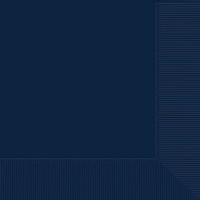 Elegant navy 2-ply lunch napkins in a 50 pack, perfect for any meal or event with excellent absorbency and style.