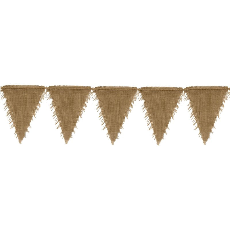 Kraft burlap flag bunting, 3.25m with 12 rustic flags, perfect for parties and weddings, adds charm and eco-friendly decor.