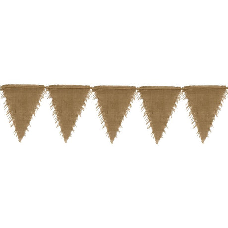 Kraft burlap flag bunting, 3.25m with 12 rustic flags, perfect for parties and weddings, adds charm and eco-friendly decor.