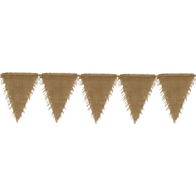 Kraft burlap flag bunting, 3.25m with 12 rustic flags, perfect for parties and weddings, adds charm and eco-friendly decor.