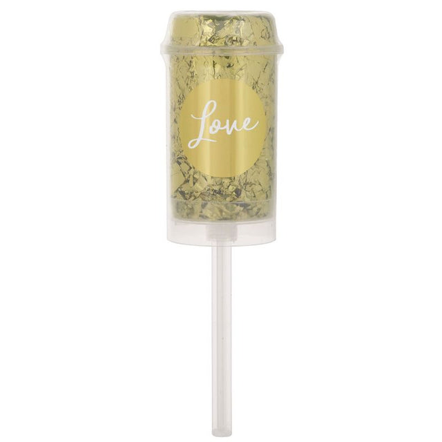 Gold Wedding Push Up Confetti Poppers, 18cm tall, pack of 2 for festive celebrations and unforgettable moments.