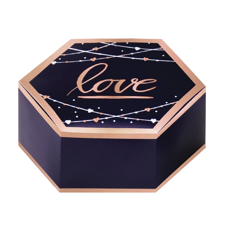 Elegant navy bride favor boxes with hot stamping, perfect for weddings or special events, pack of 8, measuring 8cm x 3cm x 7cm.