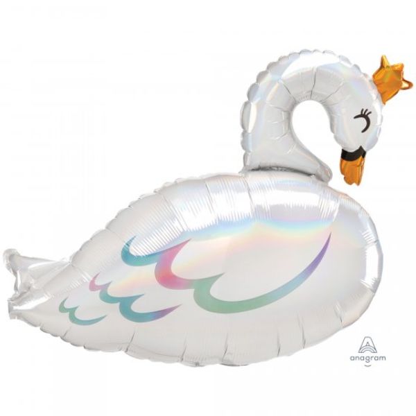 Balloon - SuperShape Holographic Iridescent Swan