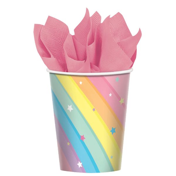 Magical Rainbow Birthday 9oz/266ml Paper Cups (Pack of 8)