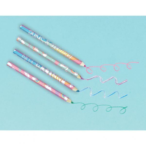 Magical Rainbow Birthday Pencil Favors (Pack of 4)