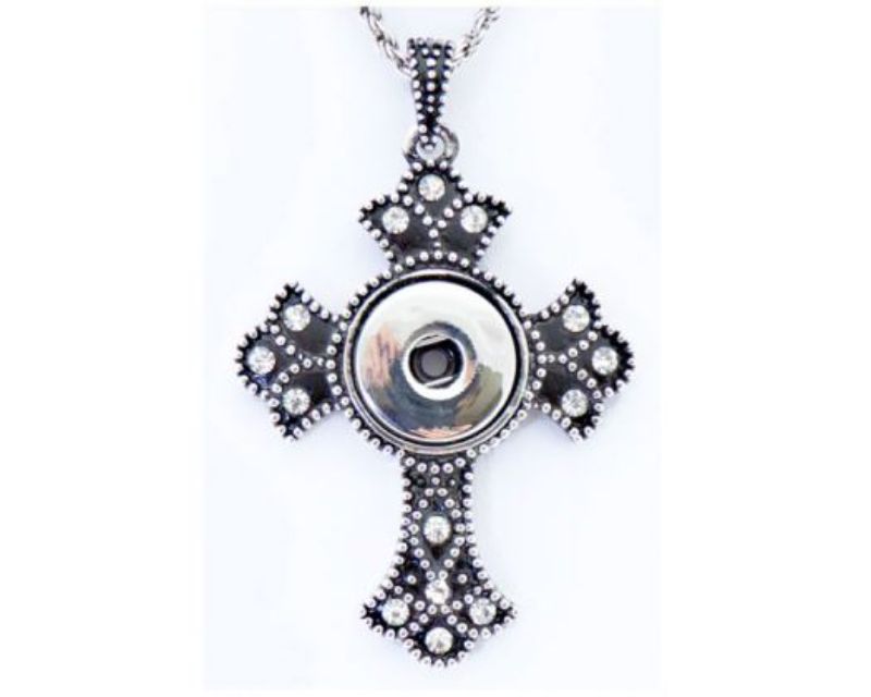 Elegant Snap REDFOX Cross Necklace with adjustable 80cm chain, showcasing intricate craftsmanship and timeless style.