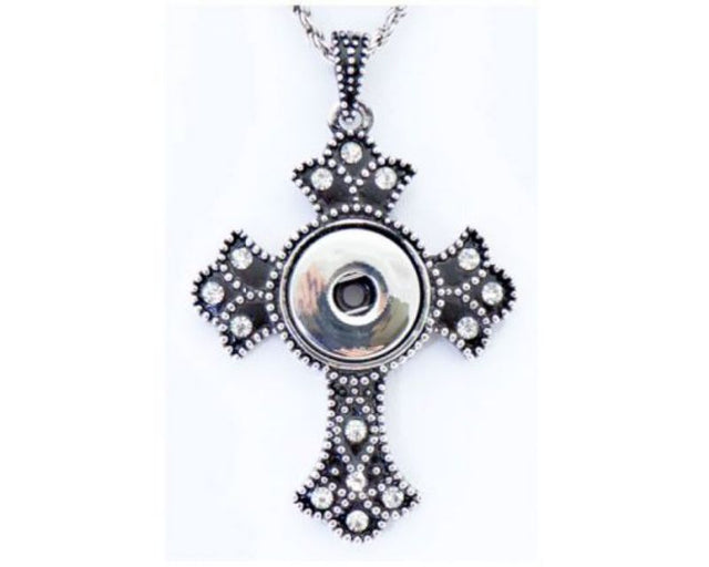 Elegant Snap REDFOX Cross Necklace with adjustable 80cm chain, showcasing intricate craftsmanship and timeless style.