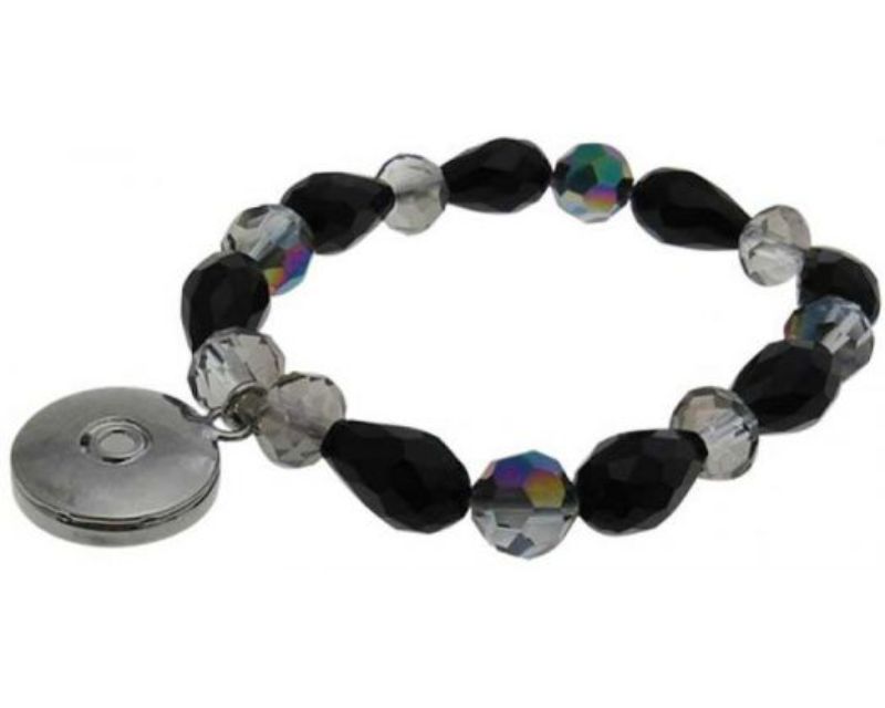 Luxurious black crystal snap bracelet that elevates style and offers convenience with its unique design.