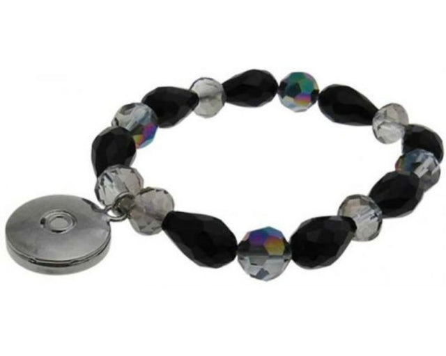 Luxurious black crystal snap bracelet that elevates style and offers convenience with its unique design.