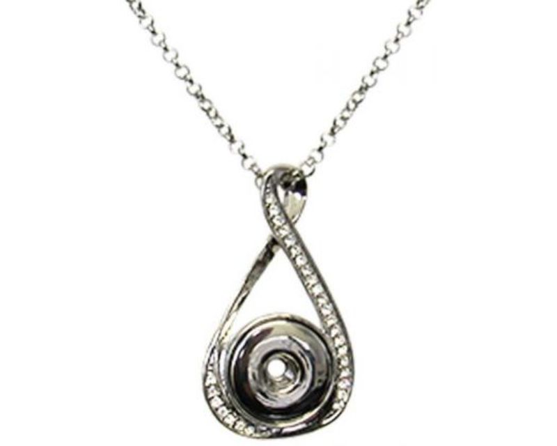 Elegant Snap REDFOX Diamante Infinity Necklace, 47 cm with extension, showcasing sparkling diamantes in an infinity design.