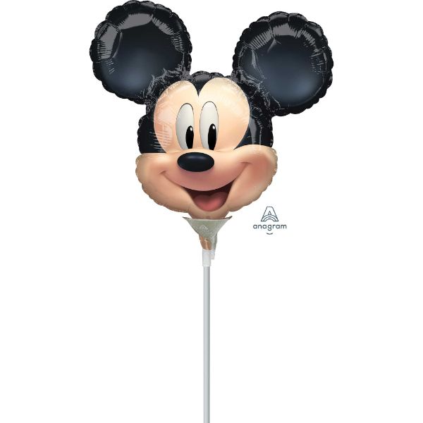 Mini shape Mickey Mouse foil balloon perfect for Disney-themed celebrations, requiring air inflation and heat sealing.