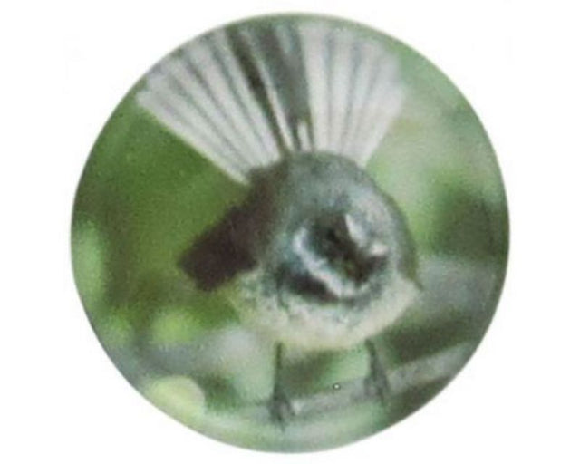 Handcrafted artwork of the Piwakawaka Fantail, showcasing vibrant colors and intricate design, ideal for nature lovers.