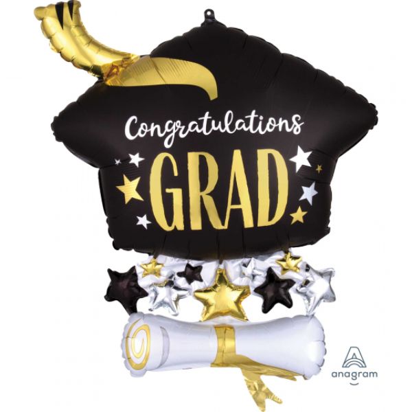 Balloon - SuperShape XL Satin Infused Cap & Diploma Congratulations Grad