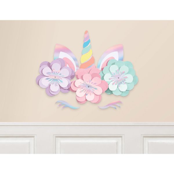 Magical Rainbow Birthday Unicorn Wall Decorating Kit