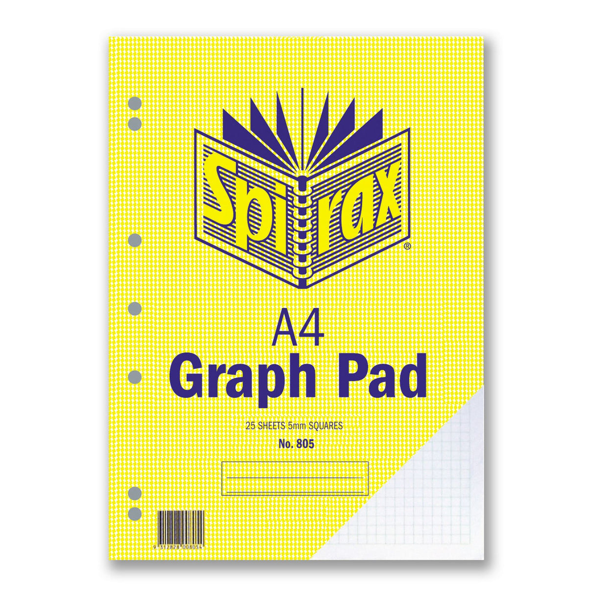 Spirax 805 Graph Pad 5mm A4 T/O 25 Leaf