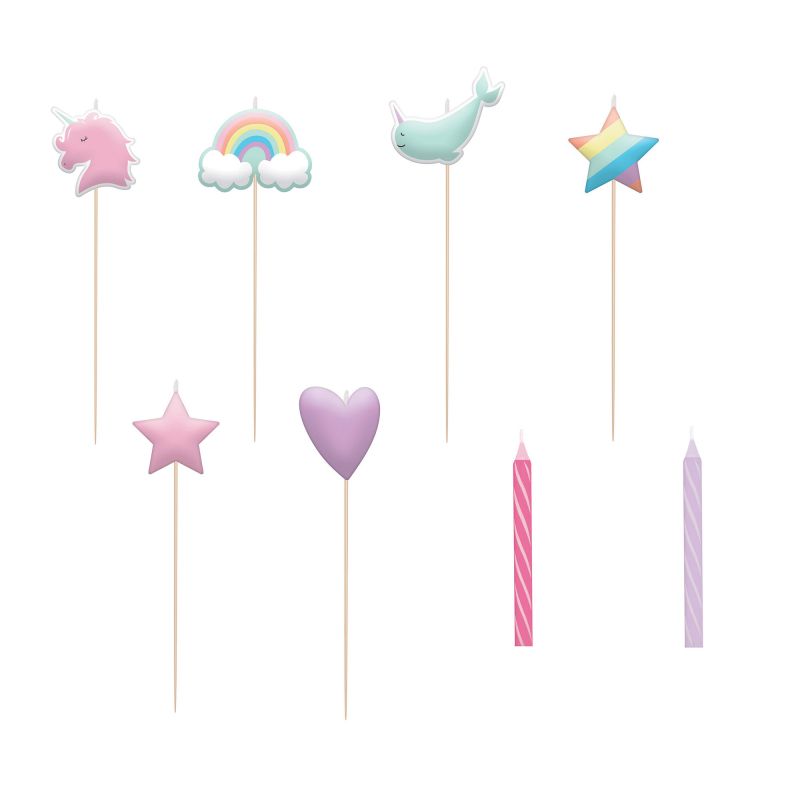 Magical Rainbow Birthday Candle Set (Pack of 8)