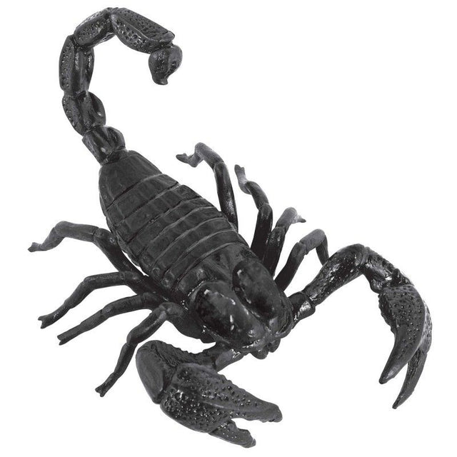 Realistic plastic giant scorpion prop, 20cm, ideal for Halloween decor and themed events.