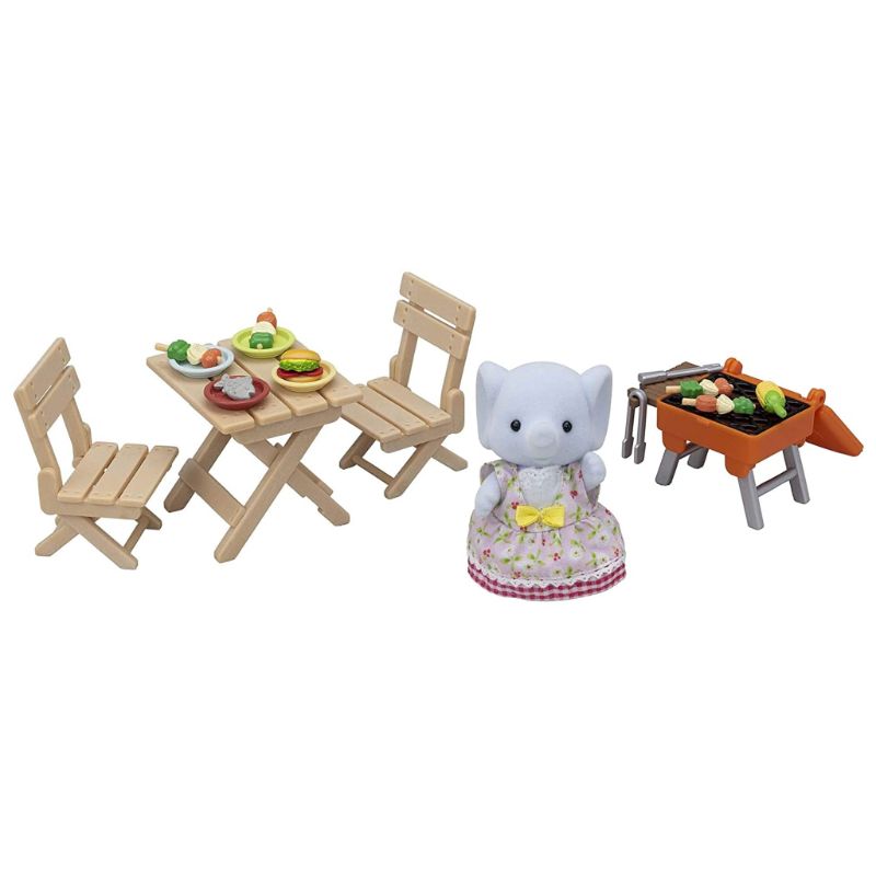 Sylvanian Families BBQ Picnic Set with Elephant Girl